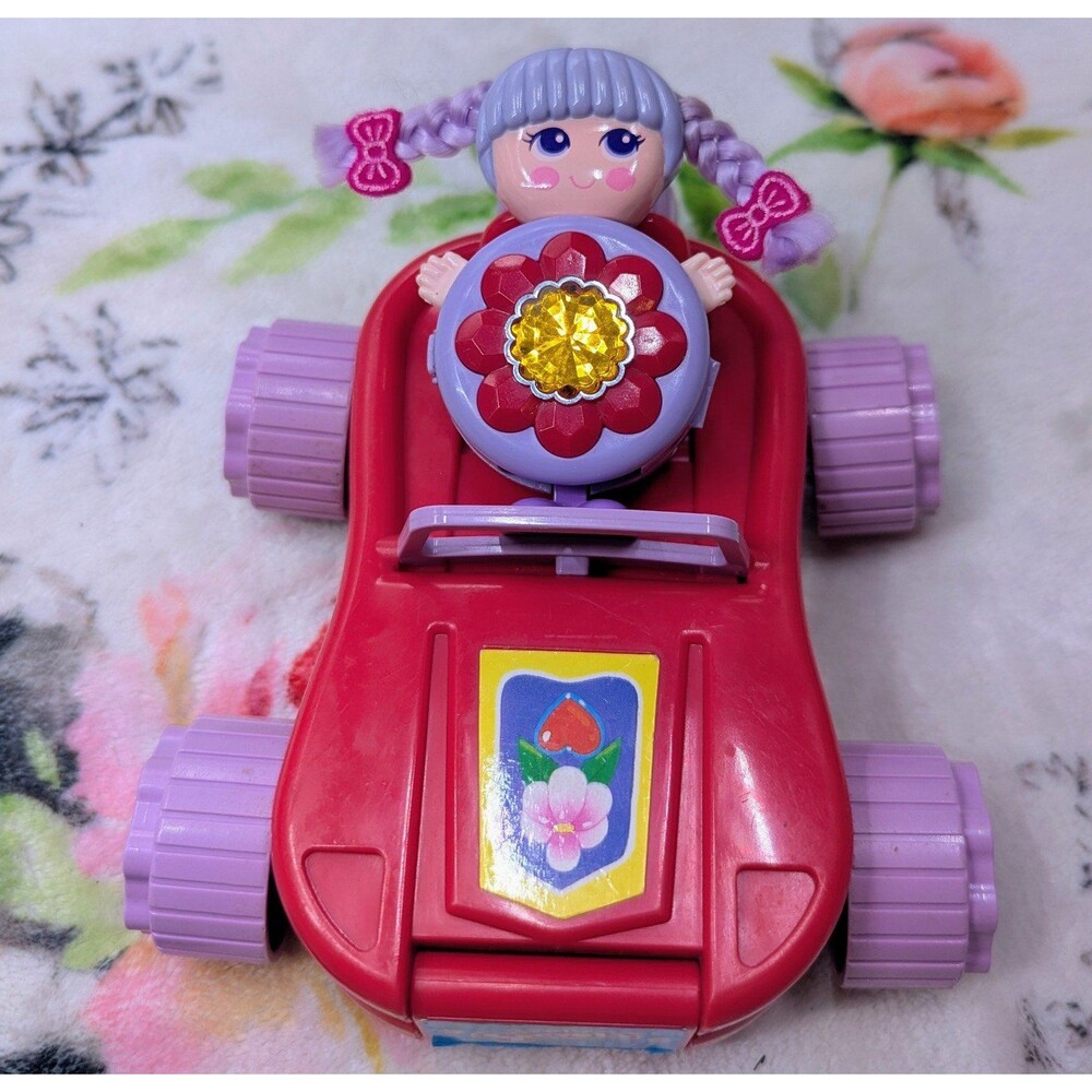 1980's toy sweet secrets purple girl with red hair brush car pocket toy